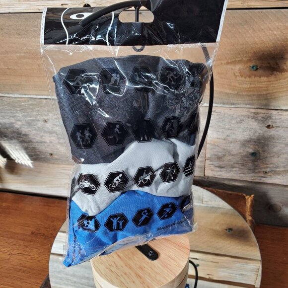 Set of 3 Unisex Black, Gray & Blue Tube Mask Neck GAITER Dust Shield Seamless - Picture 2 of 7